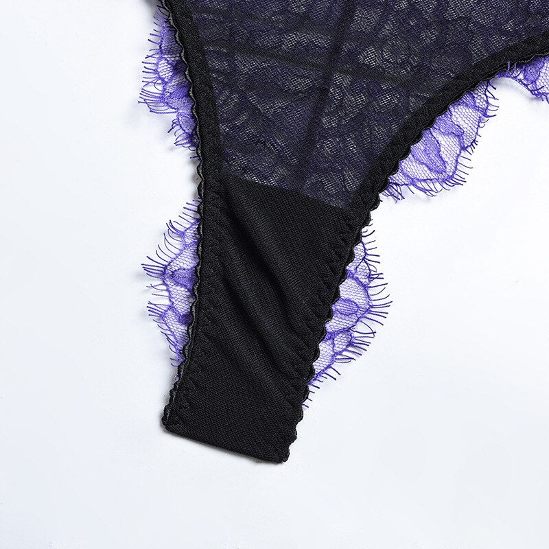 Gothic Unterwäsche Schwarz und Lila
