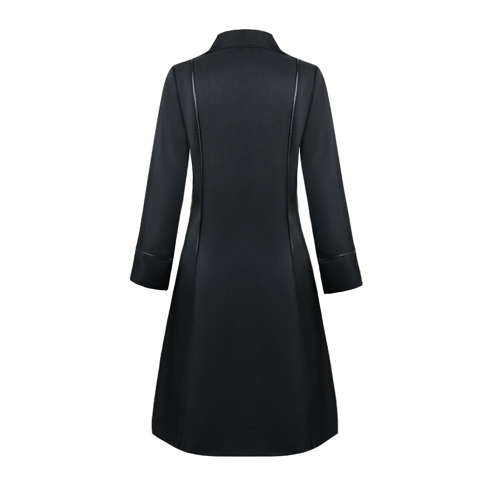 Schwarzer Gothic Mantel für Damen