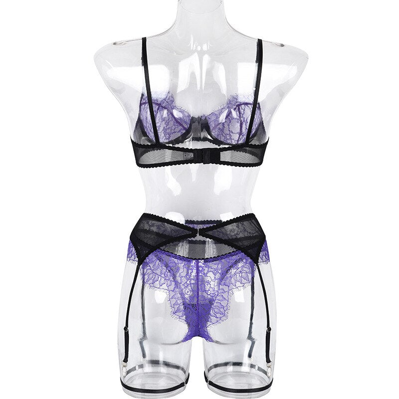 Gothic Unterwäsche Schwarz und Lila
