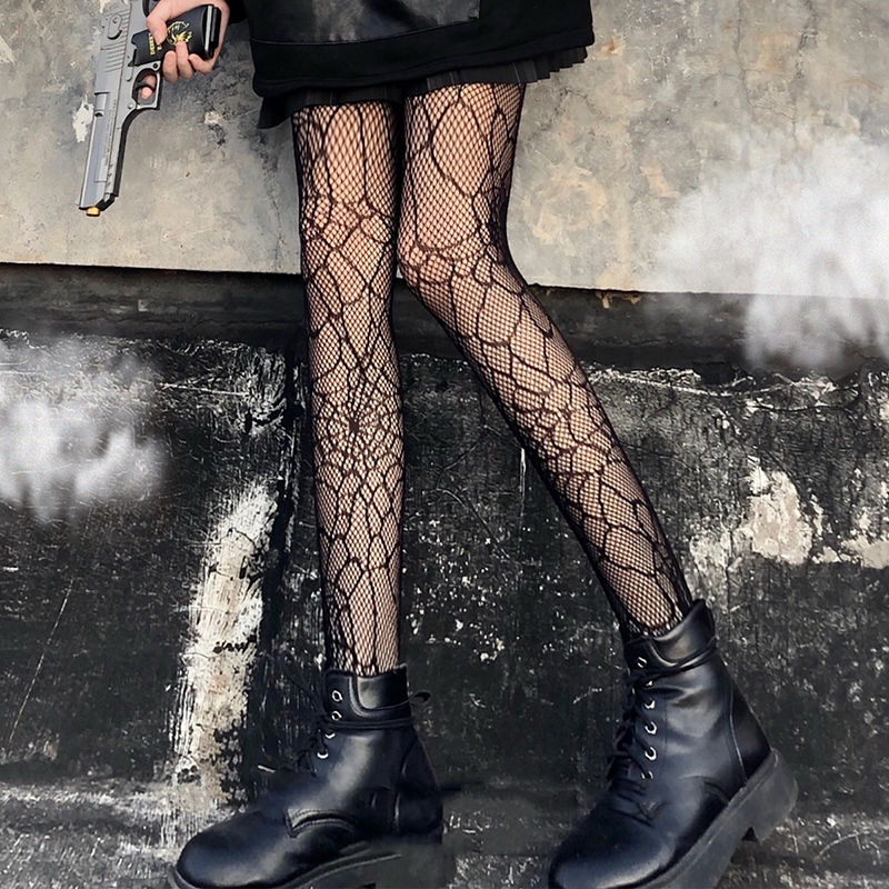 Schwarze Gothic Strumpfhose