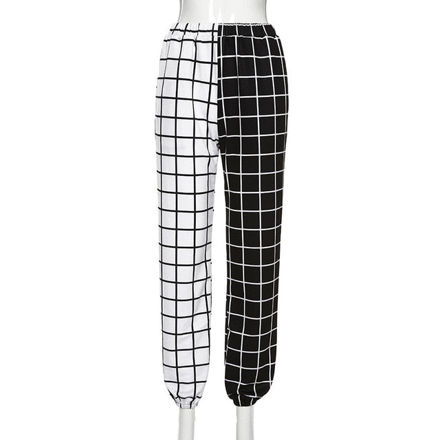 Schwarz-Weiß Gothic Damenhose