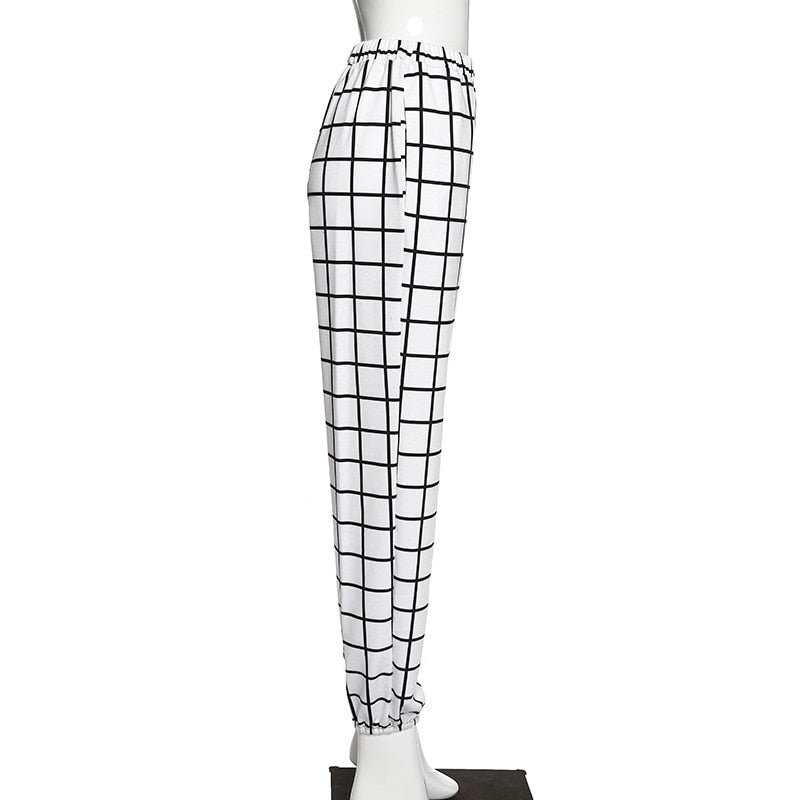 Schwarz-Weiß Gothic Damenhose
