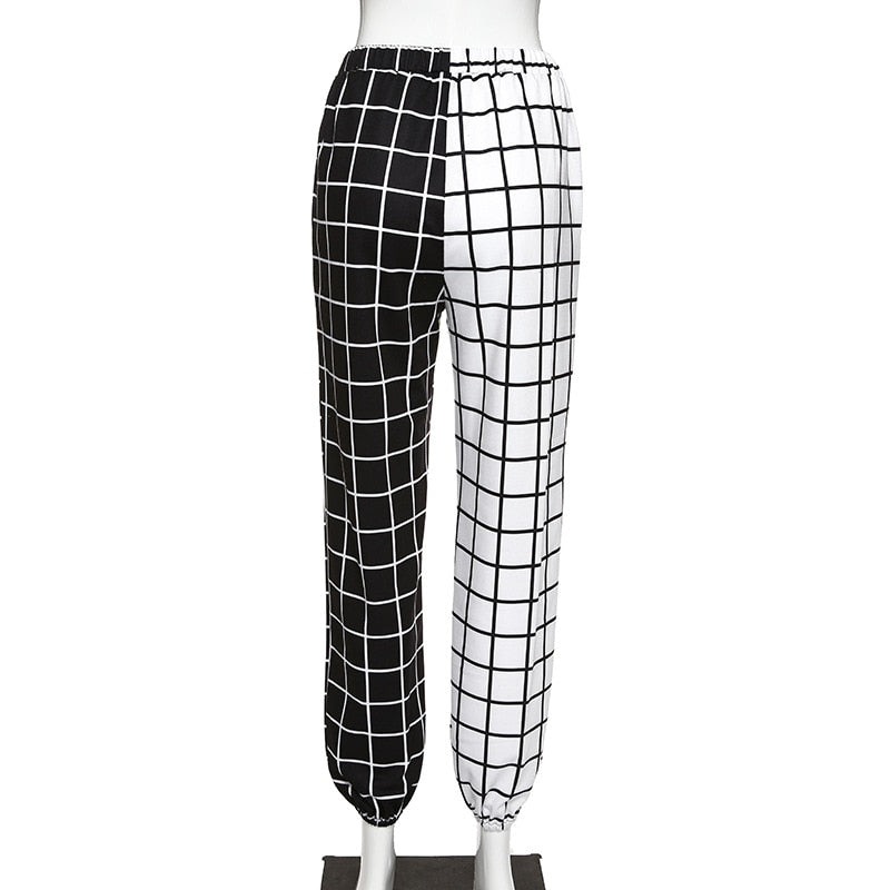 Schwarz-Weiß Gothic Damenhose