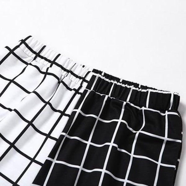 Schwarz-Weiß Gothic Damenhose
