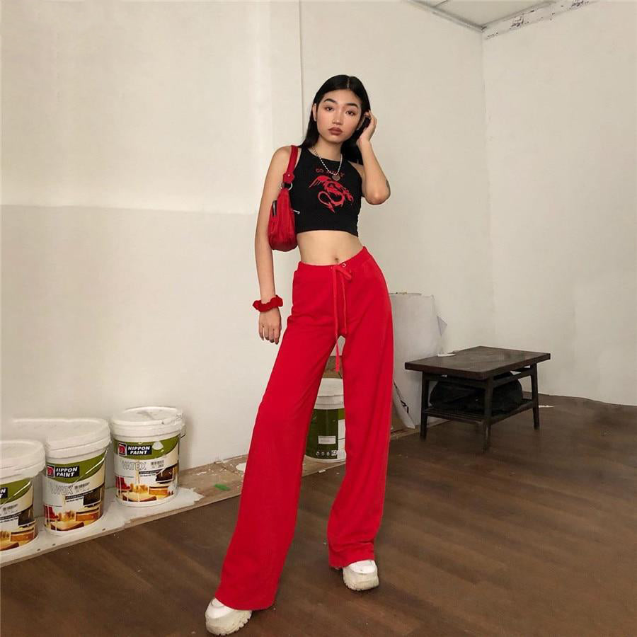 Rote Gothic Hose