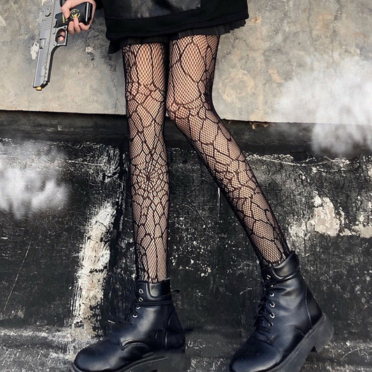 Schwarze Gothic Strumpfhose