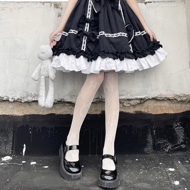 Gothic Strumpfhose mit Pentagramm