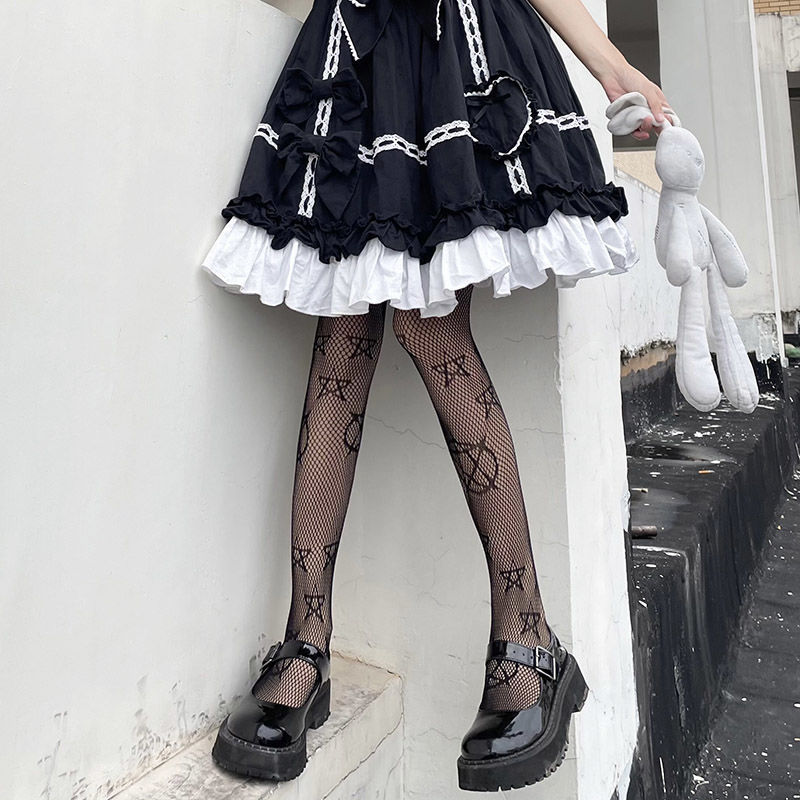 Gothic Strumpfhose mit Pentagramm