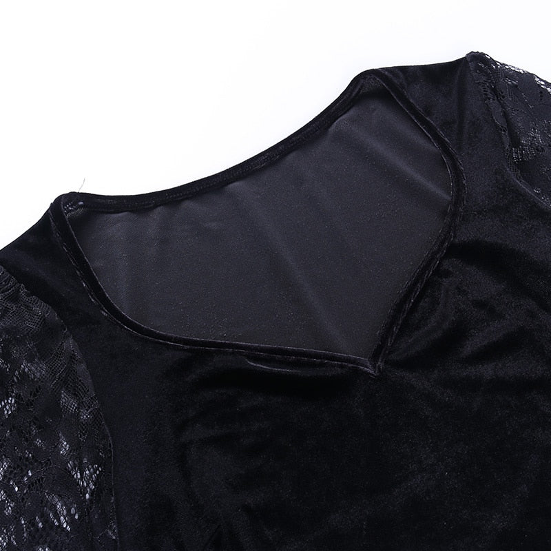 Gothic Spitzenbluse in Übergröße