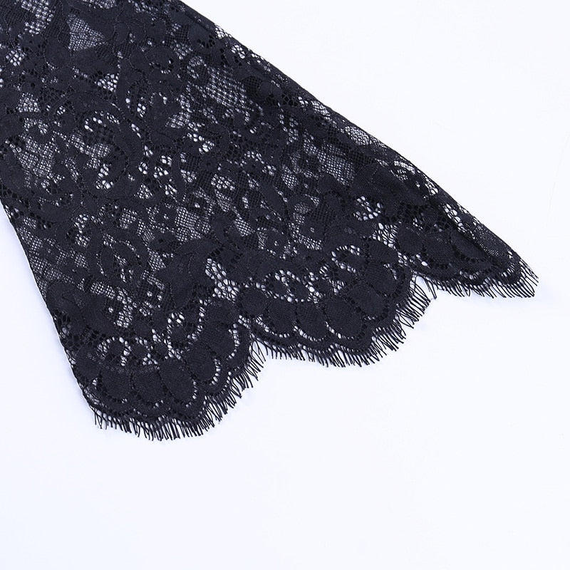 Gothic Spitzenbluse in Übergröße