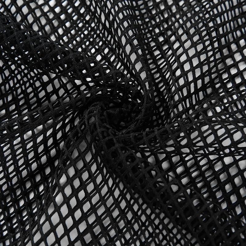 Netzoberteil Schwarz Mit Langen Ärmeln Damen